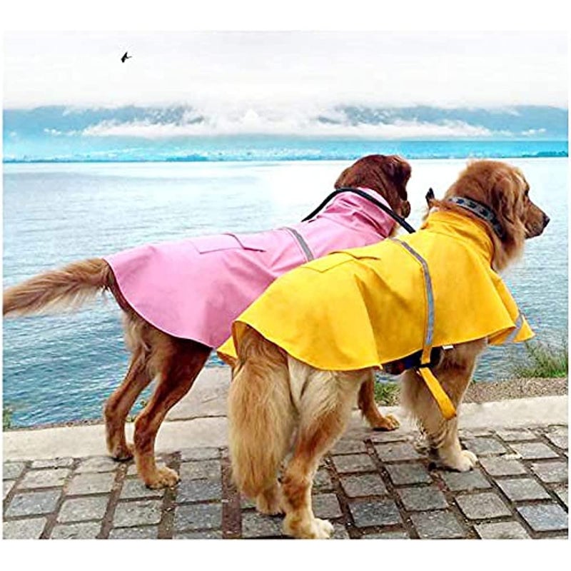 Mikayoo Large Dog Raincoat Adjustable Pet Waterproof Clothes Lightweight Rain Jacket Poncho Hoodies with Strip Reflective(Yellow,XXL) - Image 5